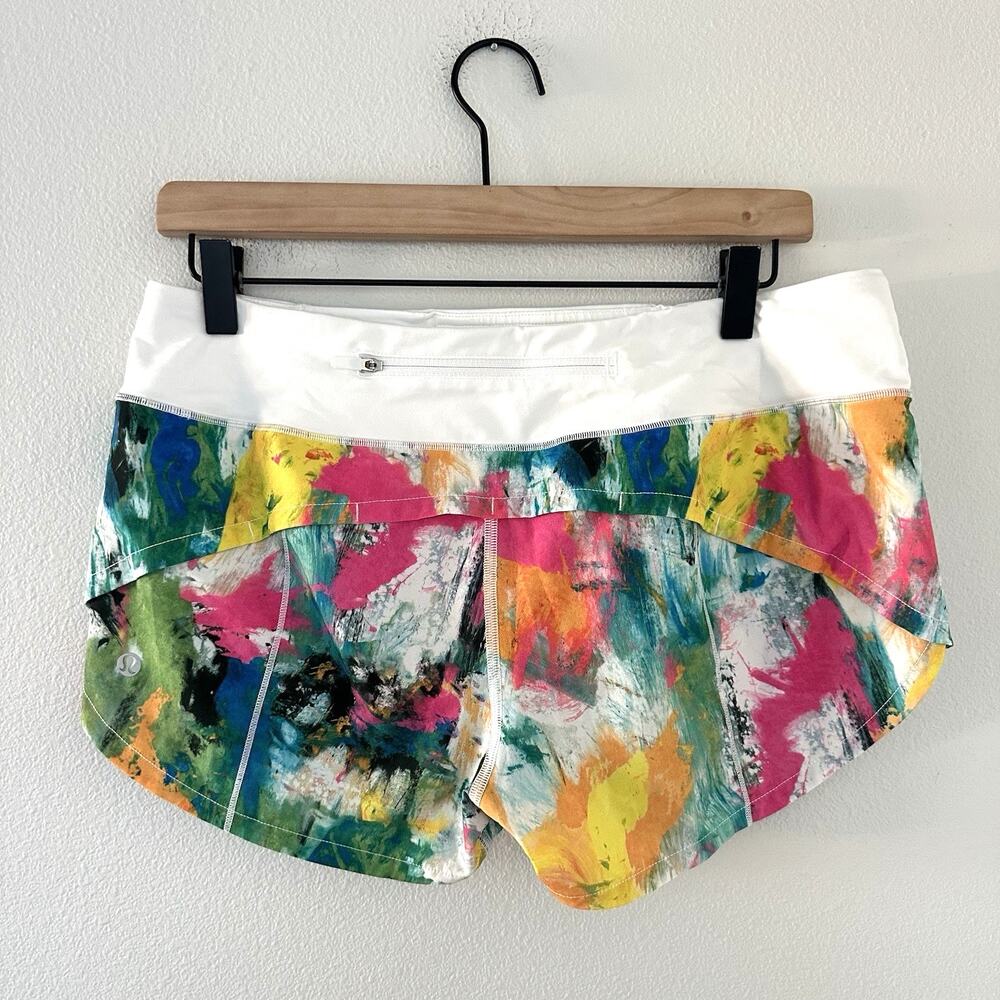 Lululemon Speed Up Shorts Multi Colored Size 8 Athletic Gorpcore Running Indie - Picture 8 of 15